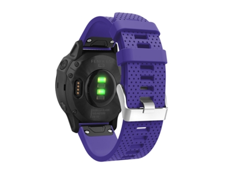 Correa de Silicona con hebilla plateada para Garmin Fenix 7S/6S/6S Pro/5S/5S Plus/Instinct 2S - purpúreo