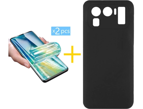 Carcasa + 2 Protectores de Pantalla para Xiaomi MI 11 Ultra SKYHE Negro
