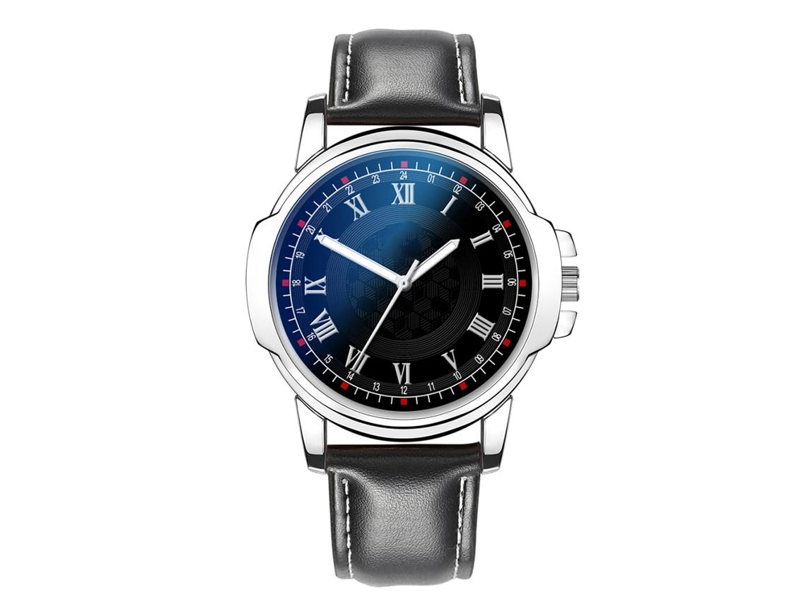 Reloj De Moda Simple Cuarzo Con Correa De Cuero Reloj Empresarial Para Hombres Negro
