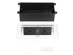 Tomacorriente Pop Up Para Piso Y Escritorio Con 3 Huecos Y 2 Usb 250v 13a Accesorios De Alimentación Eléctrica