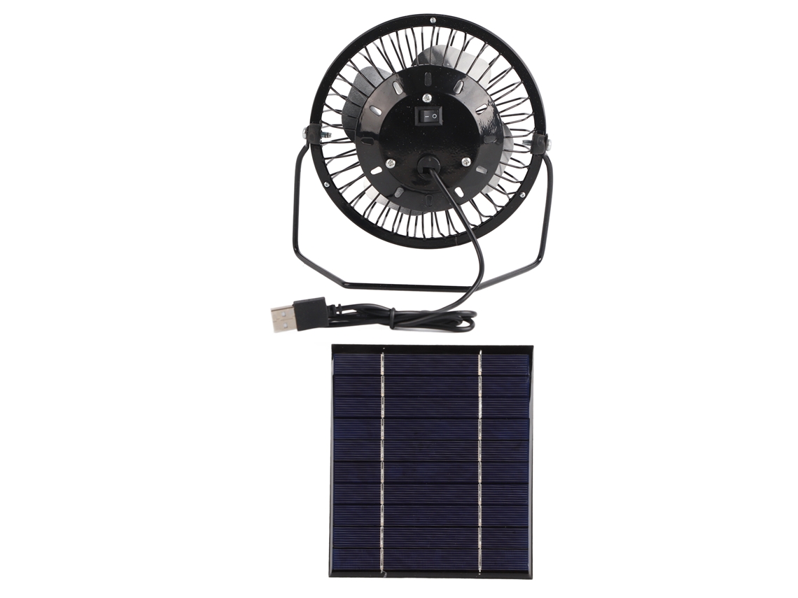 Ventilador Solar De 2,5 W Y 5 V Con Panel Solar Usb Portátil Para Acampar, Pescar Y Hacer Senderismo.