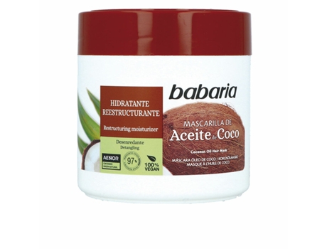 Mascarilla Capilar Babaria Hidratante Aceite de coco 400 ml