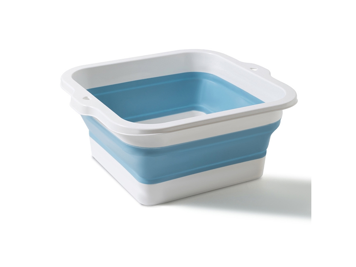 Lavabo plegable para pies, multiusos, gran capacidad, ecológico, de silicona, plegable, para el hogar y viajes, color azul