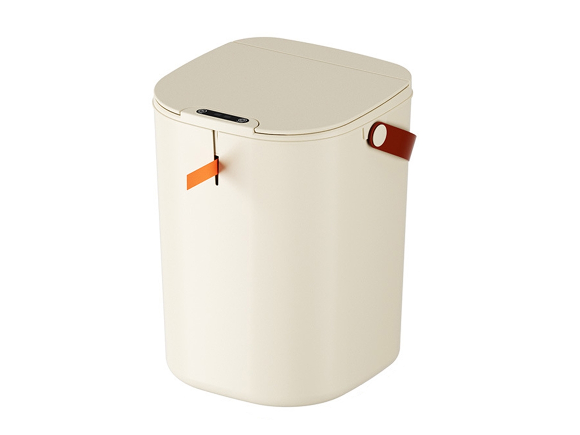 Lixeira Automática Com Sensor 20l Abs Sem Touch Cor Crema Para Banheiro E Casa