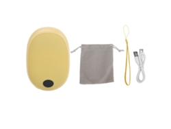 Calentador De Manos Eléctrico Recargable Ajustable Con Pantalla Lcd Portátil Usb Para Invierno Amarillo