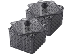 Organizador De Maquiagem Yarnow Em Acrílico Preto Com Tampa Em Formato De Diamante, 2 Peças, Para Armazenar Esmaltes E