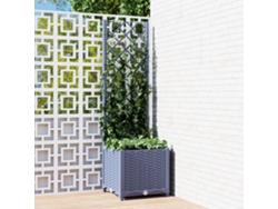 Maceta/Jardinera de Jardín con Enrejado 40X40X136 Cm PP Gris Oscuro