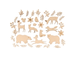 35 Mini decoraciones de madera - Animales y Plantas