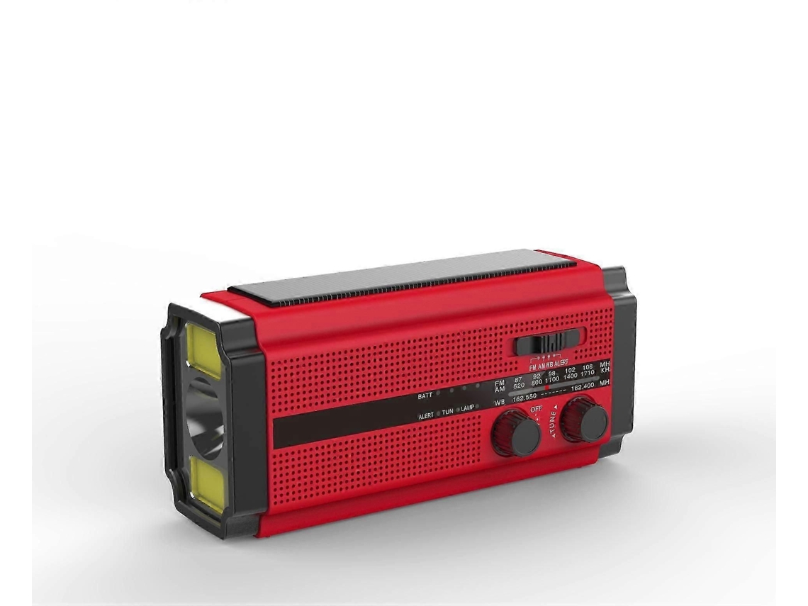 Radio AM/FM con manivela alimentada por energía solar, radio portátil de emergencia con batería recargable de 5000 mAh, linterna LED, 3 modos, GOKOCO