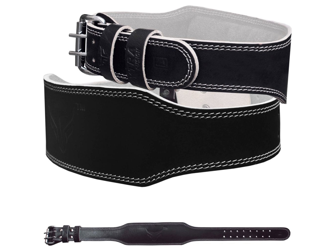 Mytra Fusion Cinturón Musculación Femenino Cuero Genuino L1 4" - Negro M