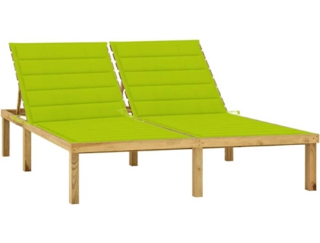 Tumbona VIDAXL Verde Madera (200x138x77 cm)