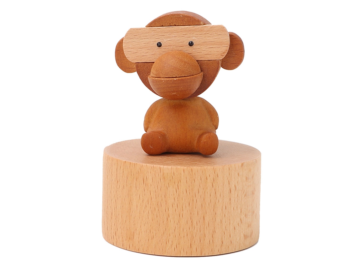 Caja de música de madera con animales adorables - Regalo para niños
