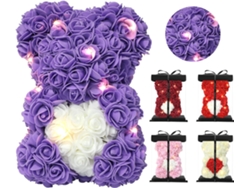 Oso morado y rosa, regalo de cumpleaños para San Valentín. Truyuety