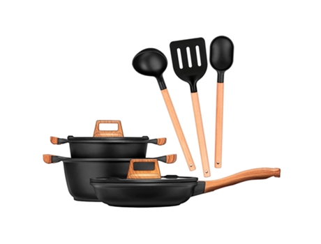 Baterías de Cocina SMILE (20-24 cm - Aluminio Fundido - Negro)