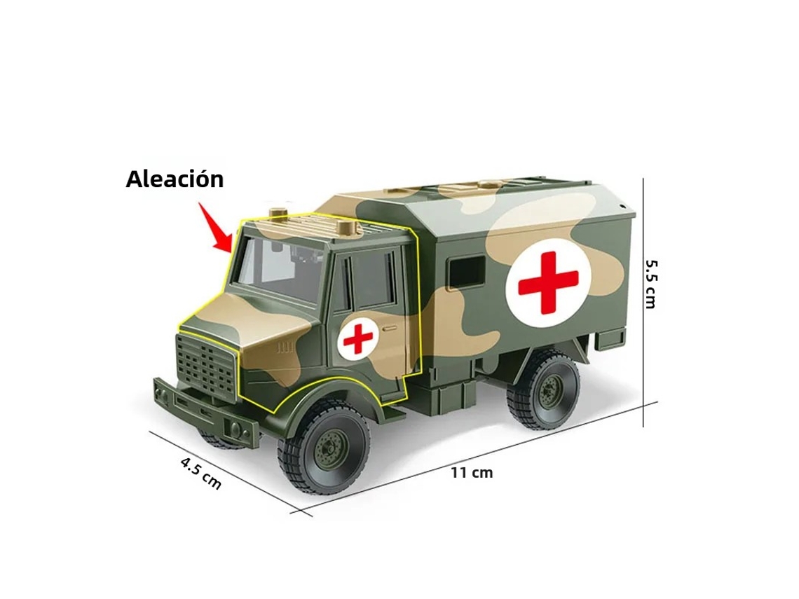 Coche De Juguete De Simulación Militar De Metal Para Niños A Escala 1:50