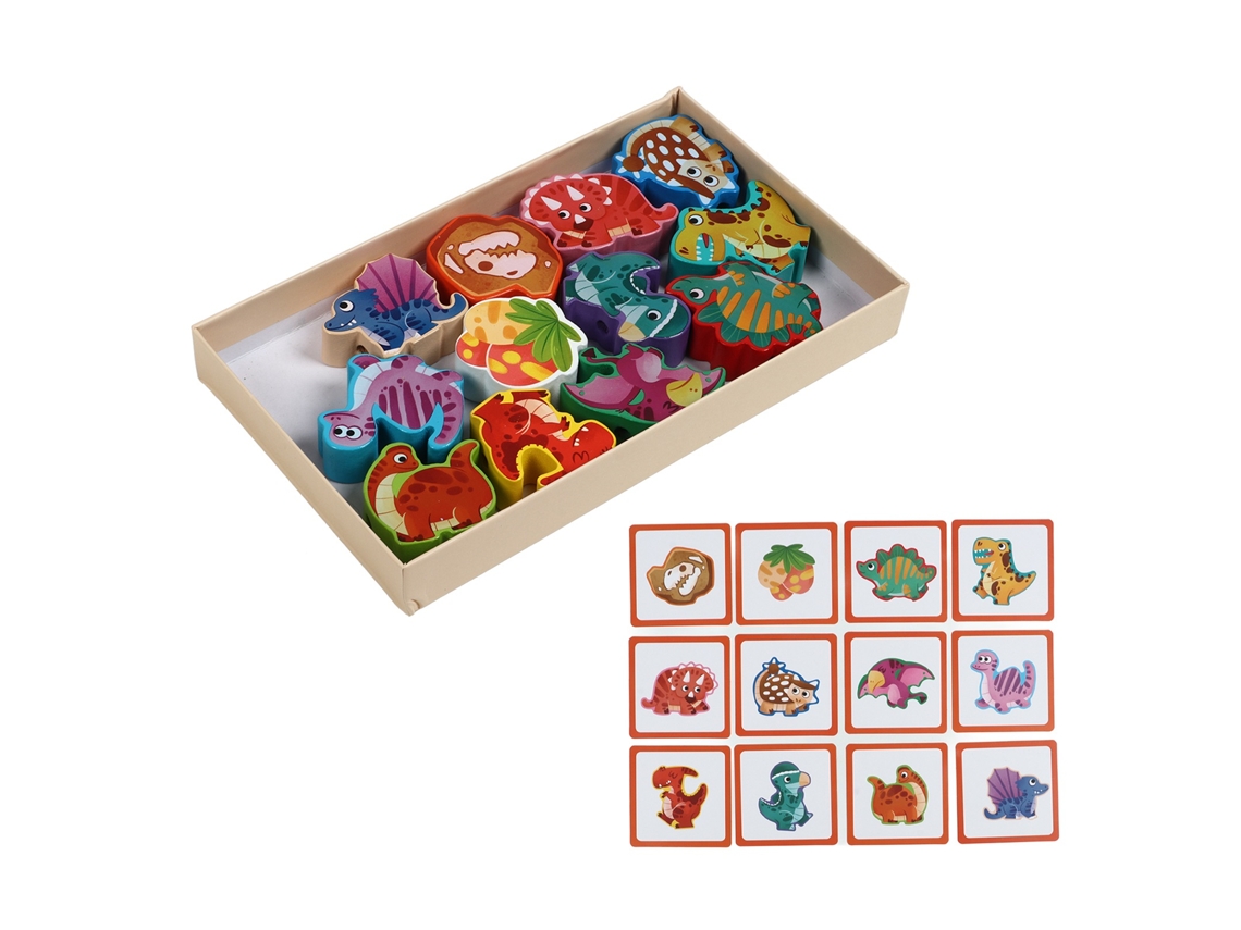 Juguete Educativo De Madera Con Cuentas Para Ensartar En Un Hilo - Diseño De Dinosaurio Y Fruta - Para Niños En Edad Preescolar