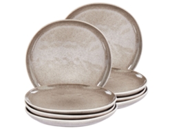 Juego de 8 platos de postre Costmary en cerámica gris de Beliani