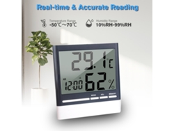 Termómetro Higrómetro Digital Para Interiores Con Alarma Y Memoria Para El Hogar, Invernadero, Oficina, Escuela, Mini - Preciso