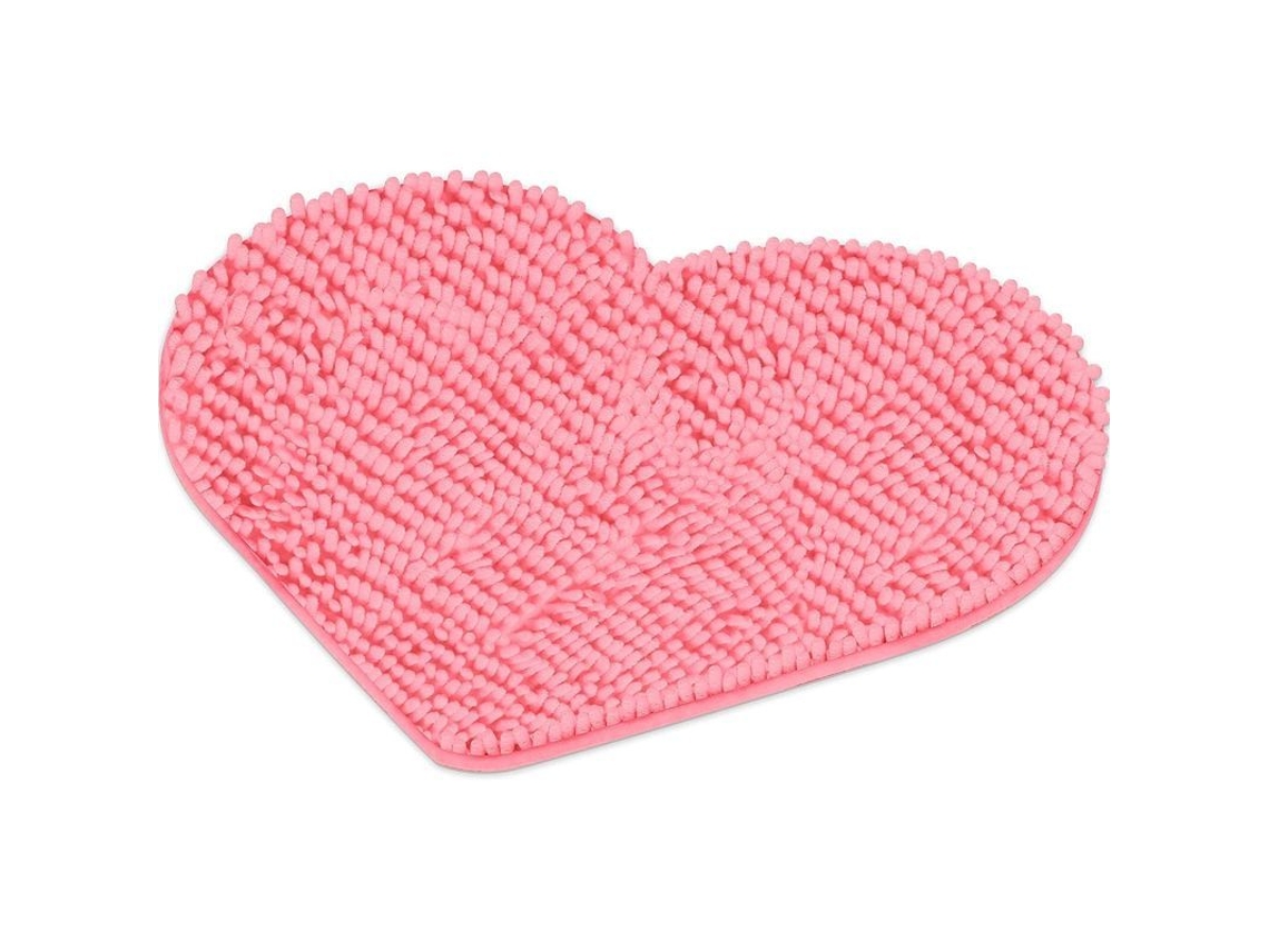 2026-alfombra De Baño Corazón Antideslizante Lavable Tapete Entrada Salón Sofá Baño 50x60cm Chenille