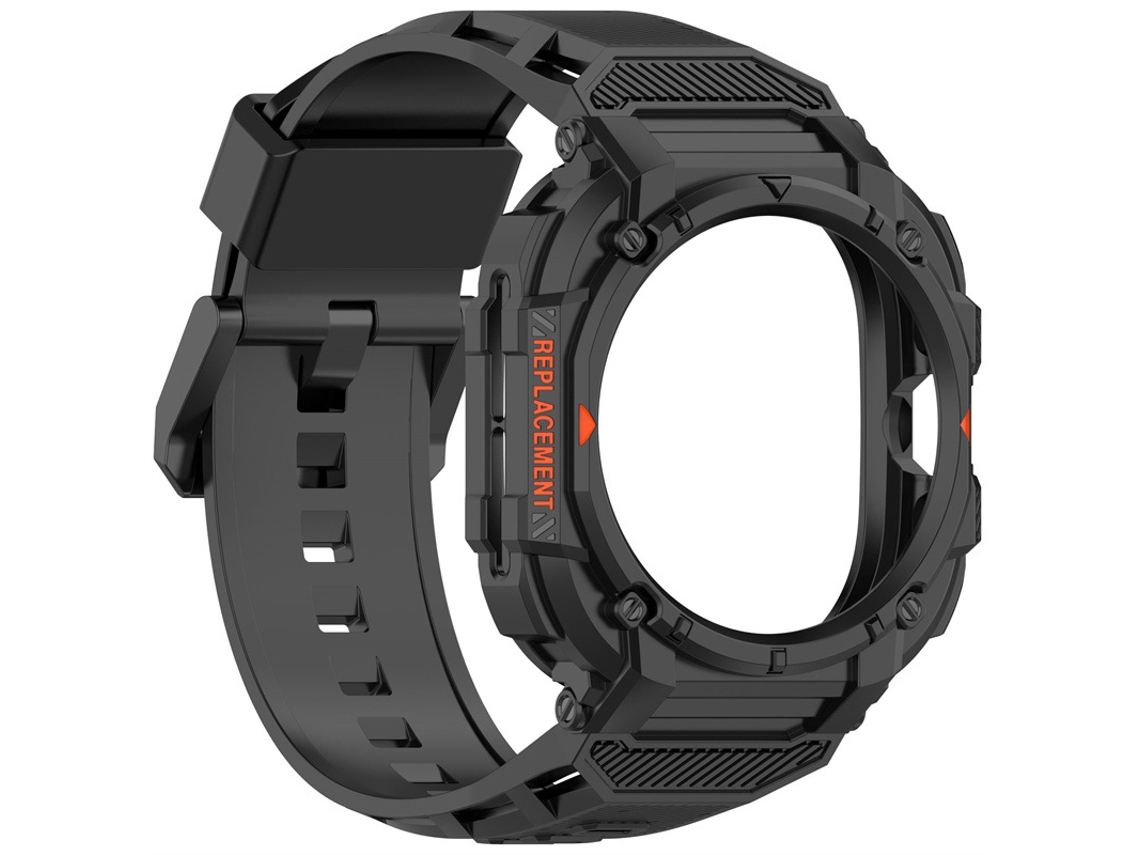 Correa Yuysan para Samsung Galaxy Watch7 Ultra de 47 mm con correa de silicona integrada y funda protectora negra