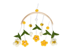 Móvel De Cama Abelha Flor Com Folhas Verdes Decoração De Berçário Brinquedo Infantil