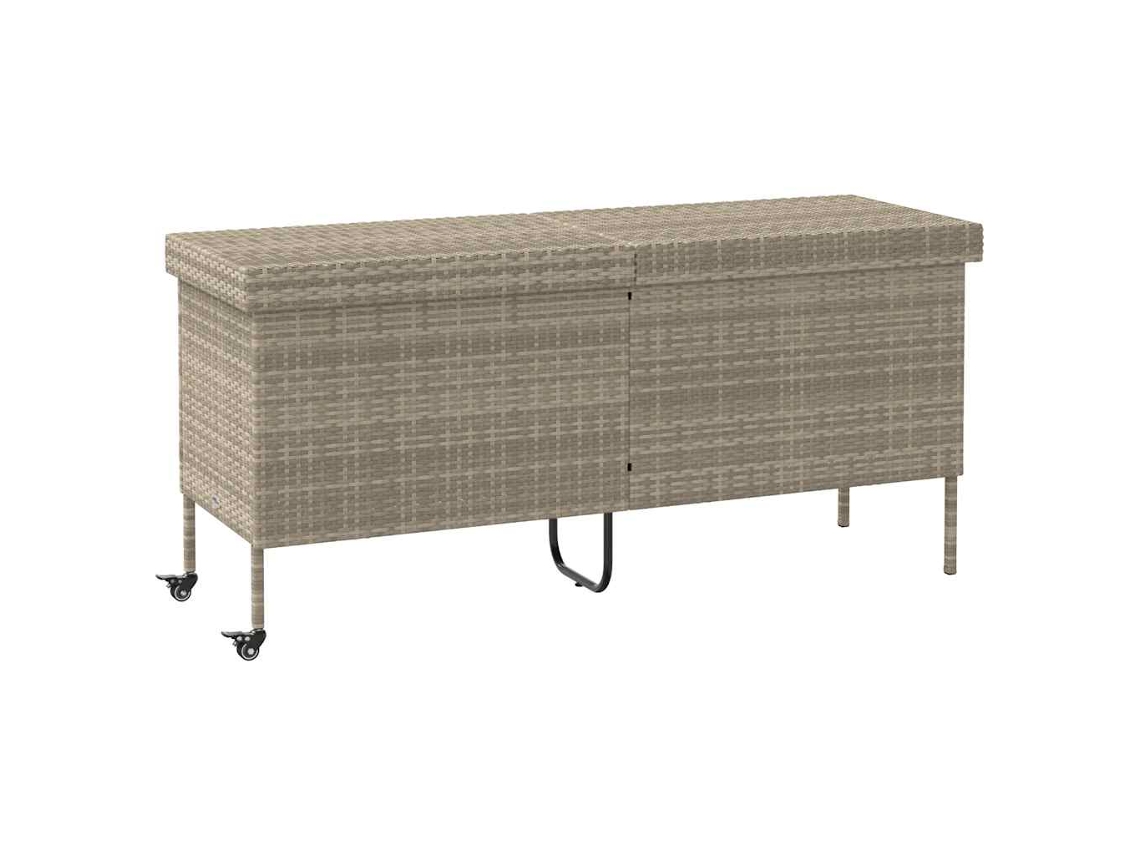 Caja de almacenaje con ruedas, mimbre, gris claro, MAISON EXCLUSIVE (160 x 55 x 75 cm)