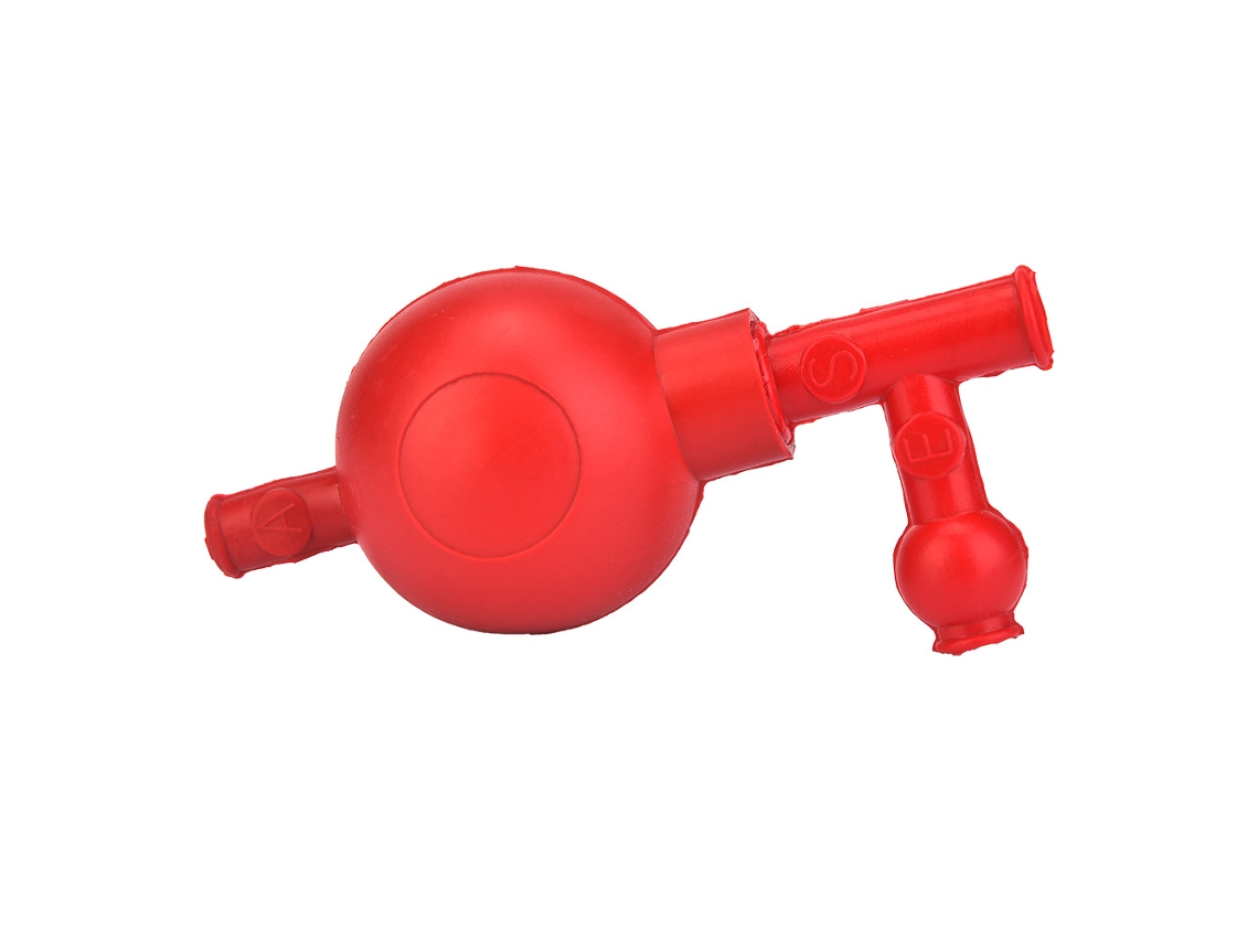 Bola De Succión De Goma Con 3 Válvulas Para Pipeta De Laboratorio Con Presión Cuantitativa Segura (roja)