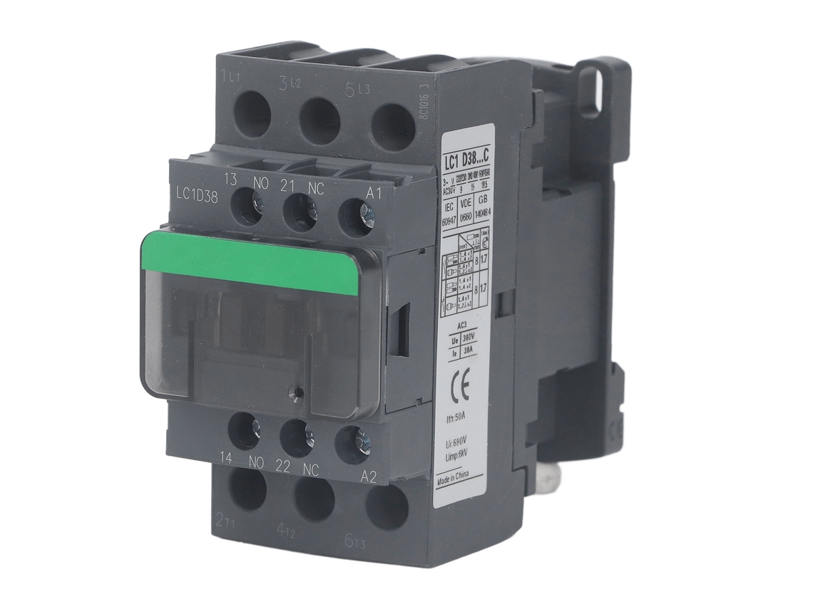 Contactor de CA 38A 1NO 1NC Bobina de alta conductividad 380V/220V para control industrial