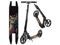 Patinete Infantil Plegable 7 Años 100kg Max - Plegable En Aluminio Altura Regulable 88/93/98cm - Ruedas Abec-7 200 Mm - Negro