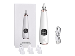 Dispositivo De Limpieza Facial Blanco Con Puntas Intercambiables Elimina Impurezas