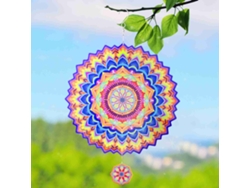Molino de viento 3D para jardín, de acero inoxidable, colorido, con gancho