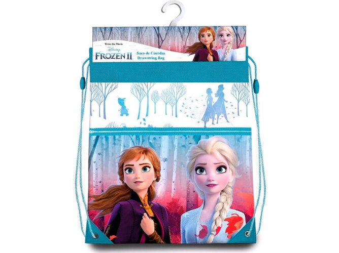 Bolsa KIDS LICENSING Frozen 2 Blanco y Azul (42x37cm - Poliéster)