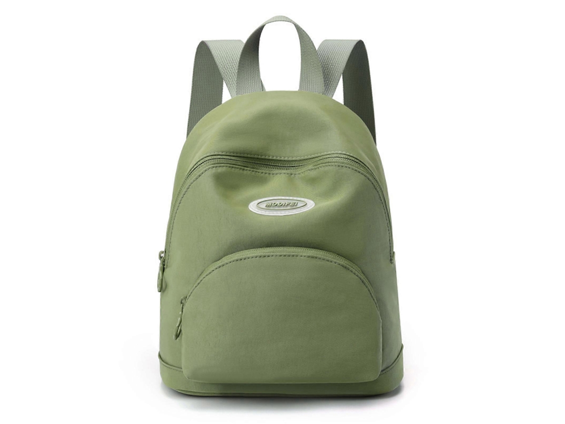 Mochila escolar moderna de nylon, ideal para portátiles, pequeña, para viajes y uso diario, perfecta para estudiantes y adolescentes. Color verde.