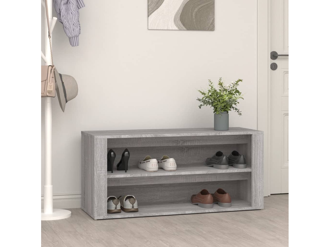 Zapatero Organizador en Derivados de Madera Sonoma Gris 100X35X45 Cm