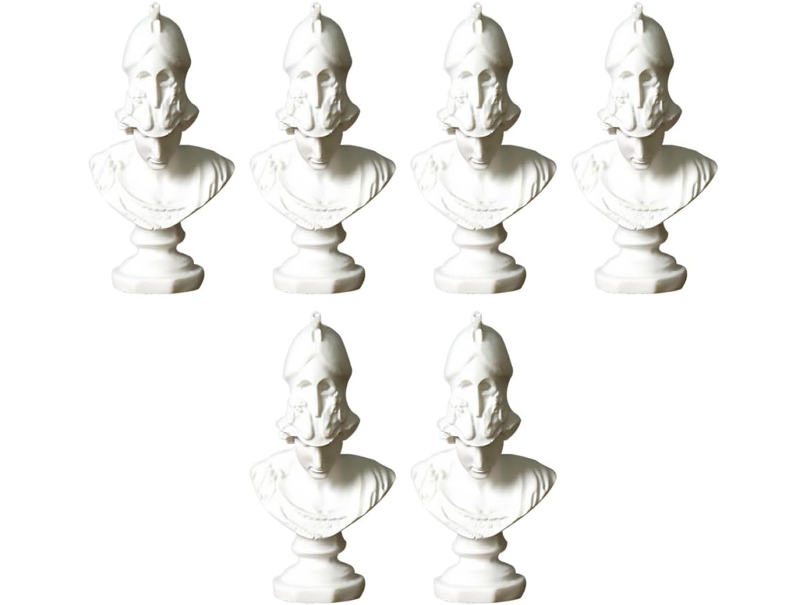 Escultura artesanal de resina blanca de la diosa Atenea, juego de 6 piezas, decoración elegante, regalo de inauguración de casa, para mesa, GOKOCO