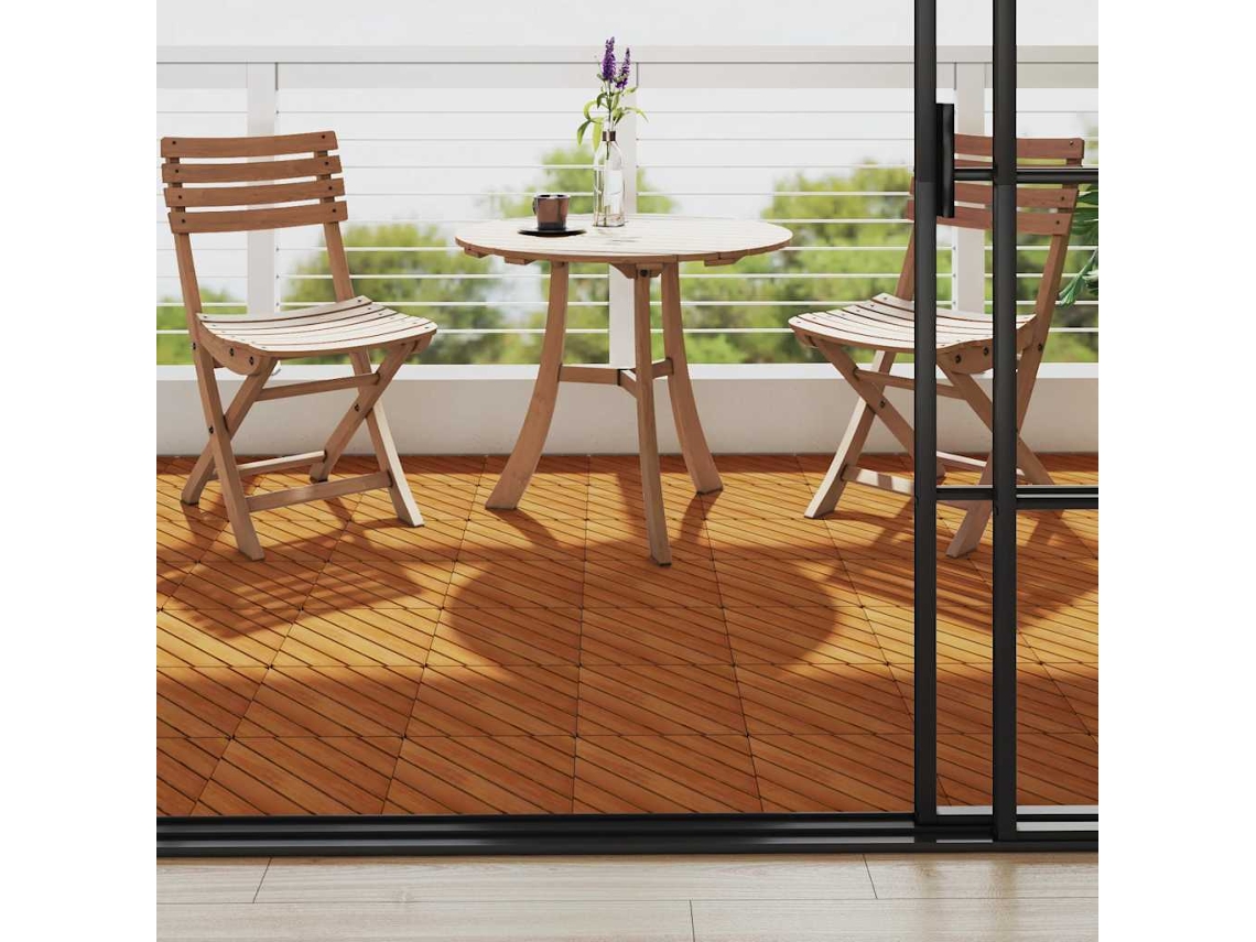 Baldosas De Terraza 10 Uds Madera Maciza De Acacia 30x30 Cm