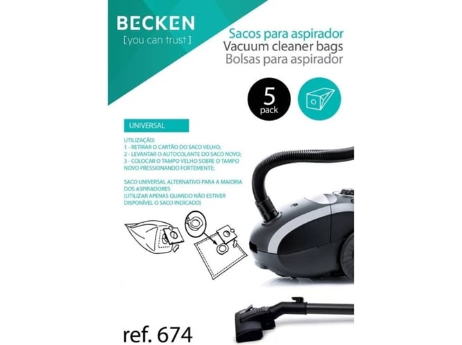 Bolsas para aspirador BECKEN REFª674 (5 unidades)