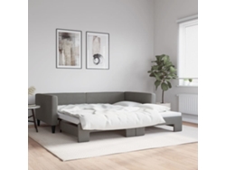 Sofá Cama Nido Tela Gris Oscuro 100x200 Cm