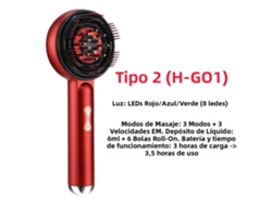 Pente Massageador de Couro Cabeludo por Infravermelho de 630 Nm, Aplicador Elétrico de Óleo para o Couro Cabeludo MDUG (vermelho 2)