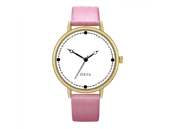 Reloj De Pulsera De Cuarzo Para Hombre/mujer Con Esfera Redonda, Color Rosa Claro.