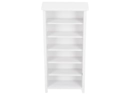 Estante Para Casa De Bonecas Miniatura Em Escala 1:12, Móvel De Decoração Branco, Material Bétula