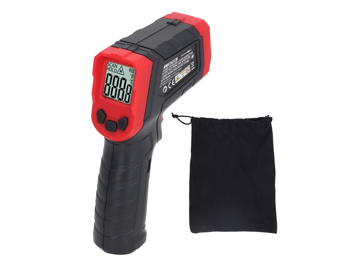 Medidor De Temperatura Infrarrojo De Alta Precisión Con Pantalla Iluminada Y Bloqueo De Datos.