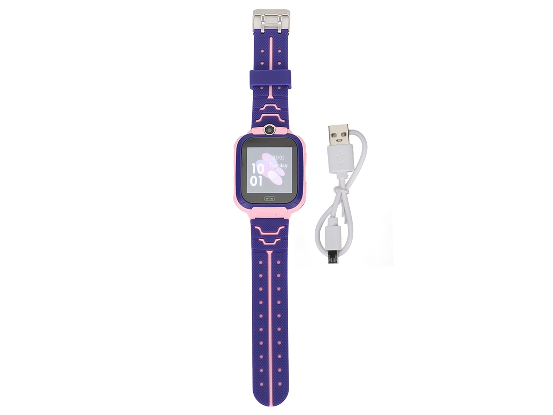 -reloj Inteligente Para Niños 2g Con Posicionamiento Lbs, Llamada Voz, Alerta Sos Y Pantalla Táctil Hd Rosa 1.44pulgadas