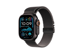 Apple Watch Ultra 3 49 mm Smartwatch con GPS, color negro titanio y pulsera Milanese Loop (mediano).