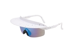 Gafas deportivas graduadas Csyy con visera (montura blanca, lentes azules)