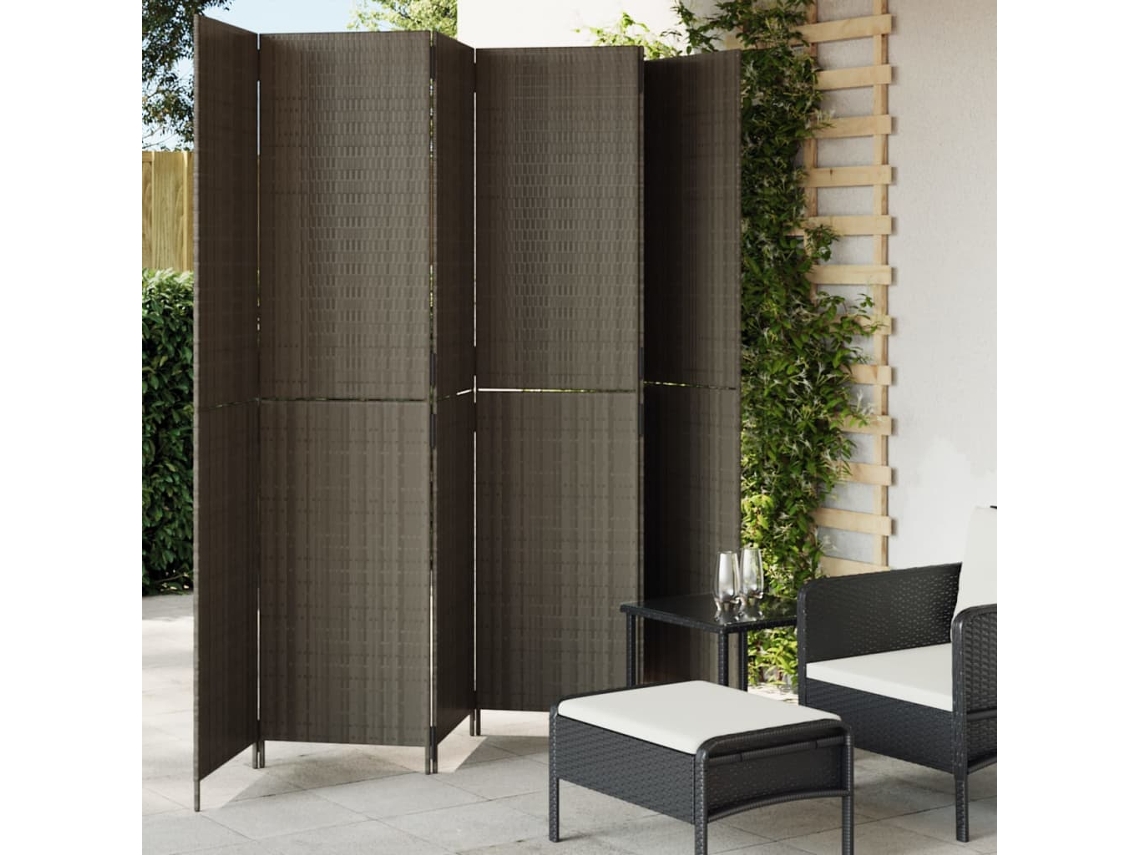 Biombo de 6 paneles de mimbre gris Wsd524333 Lovely Home