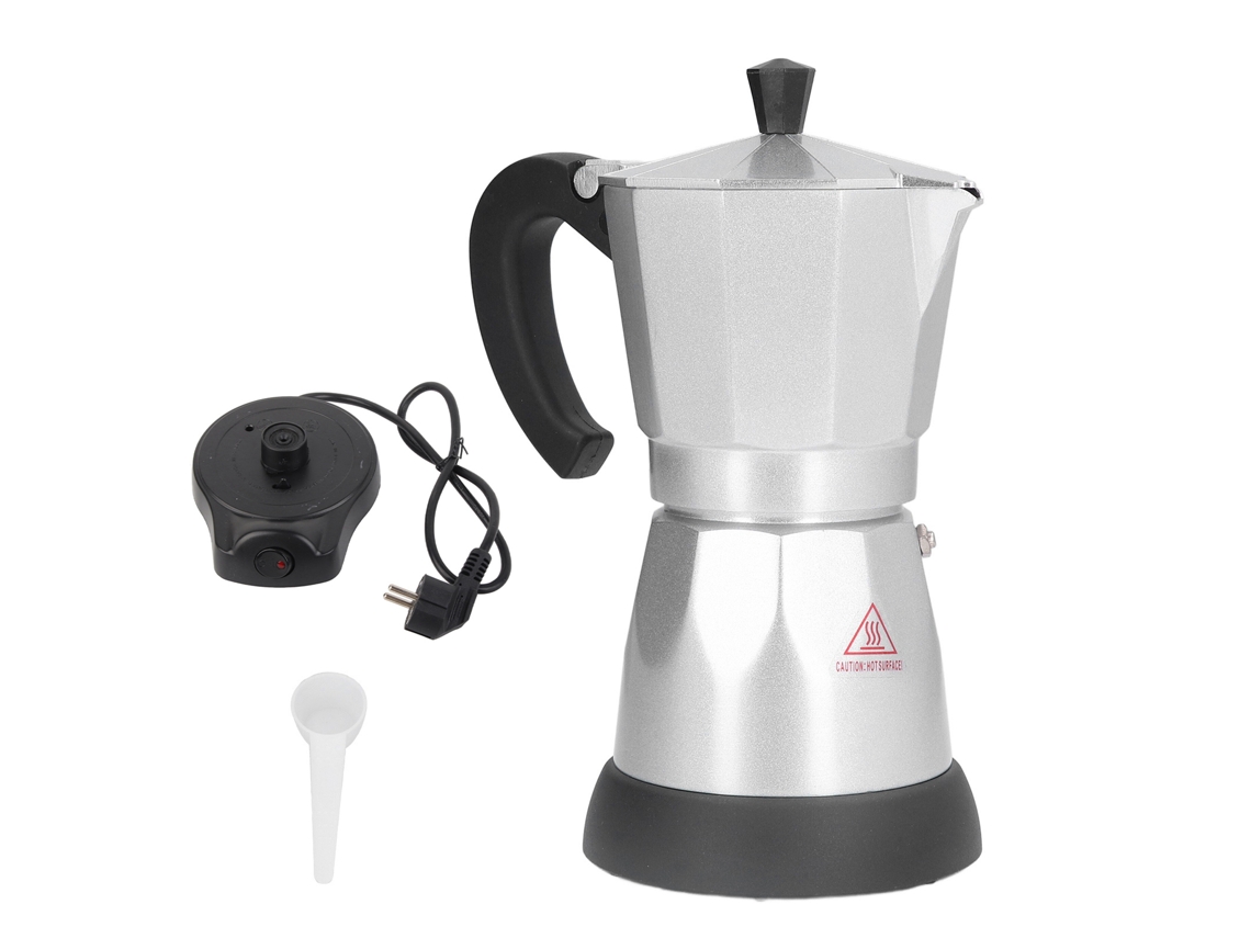 Cafetera de aluminio con filtro eléctrico 480w 300ml