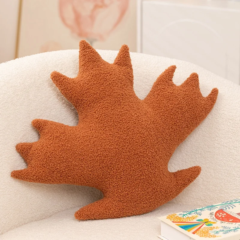 (marrón 55-45) Almohada Para Adultos, Cojín De Asiento, Cojín De Respaldo Con Estampado De Hoja De Arce.