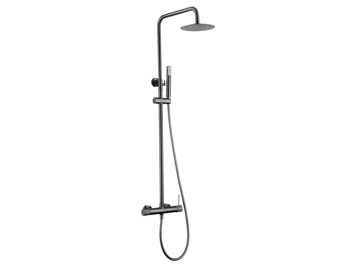 Columna de ducha Extensible, Termostatico rociador extraplano Gun Metal MICE COLLECTION