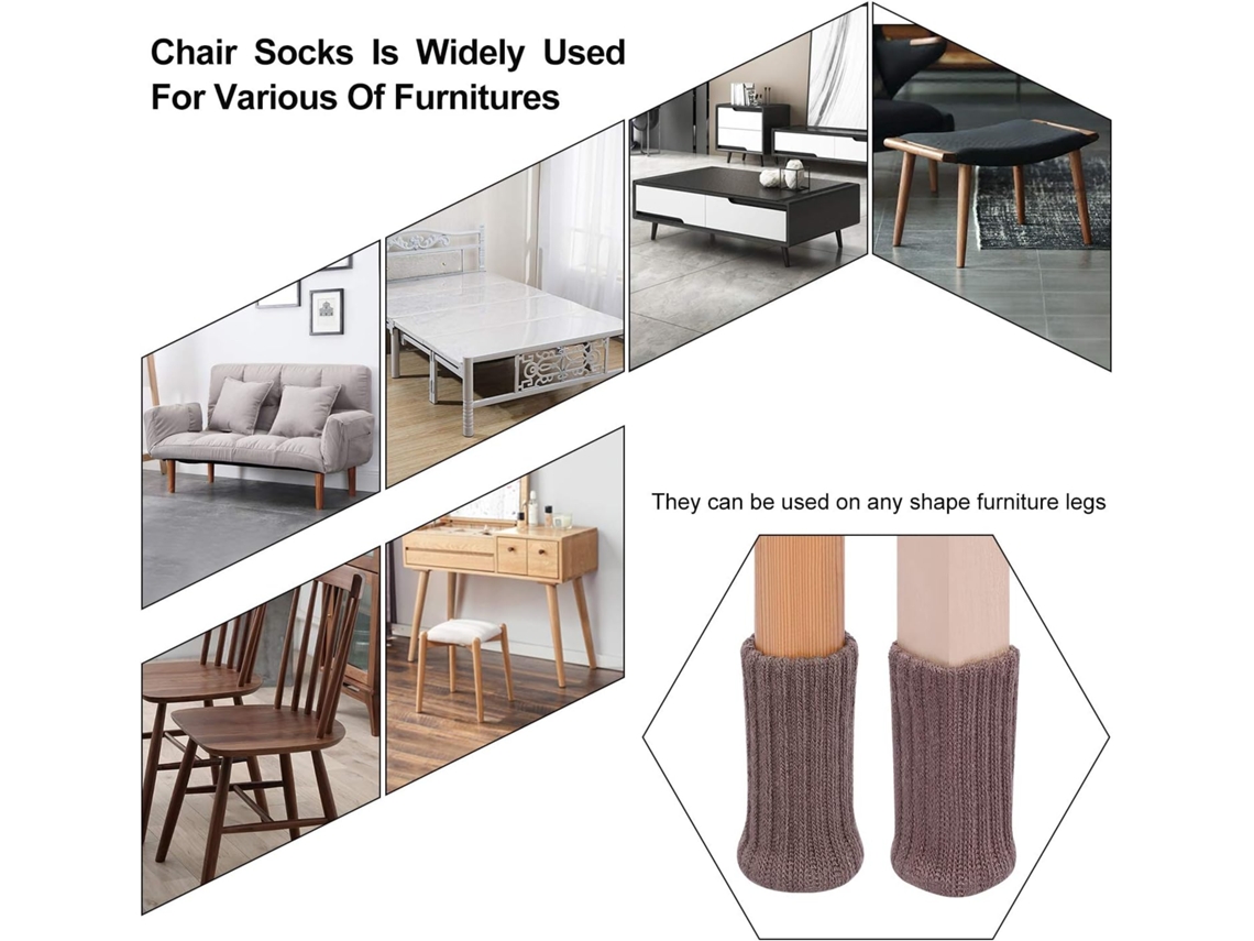 24 calcetines para patas de silla, calcetines de alta elasticidad para  muebles, almohadillas antideslizantes para patas de silla, calcetines,  fundas para muebles, juego de tapas para muebles, ajuste d